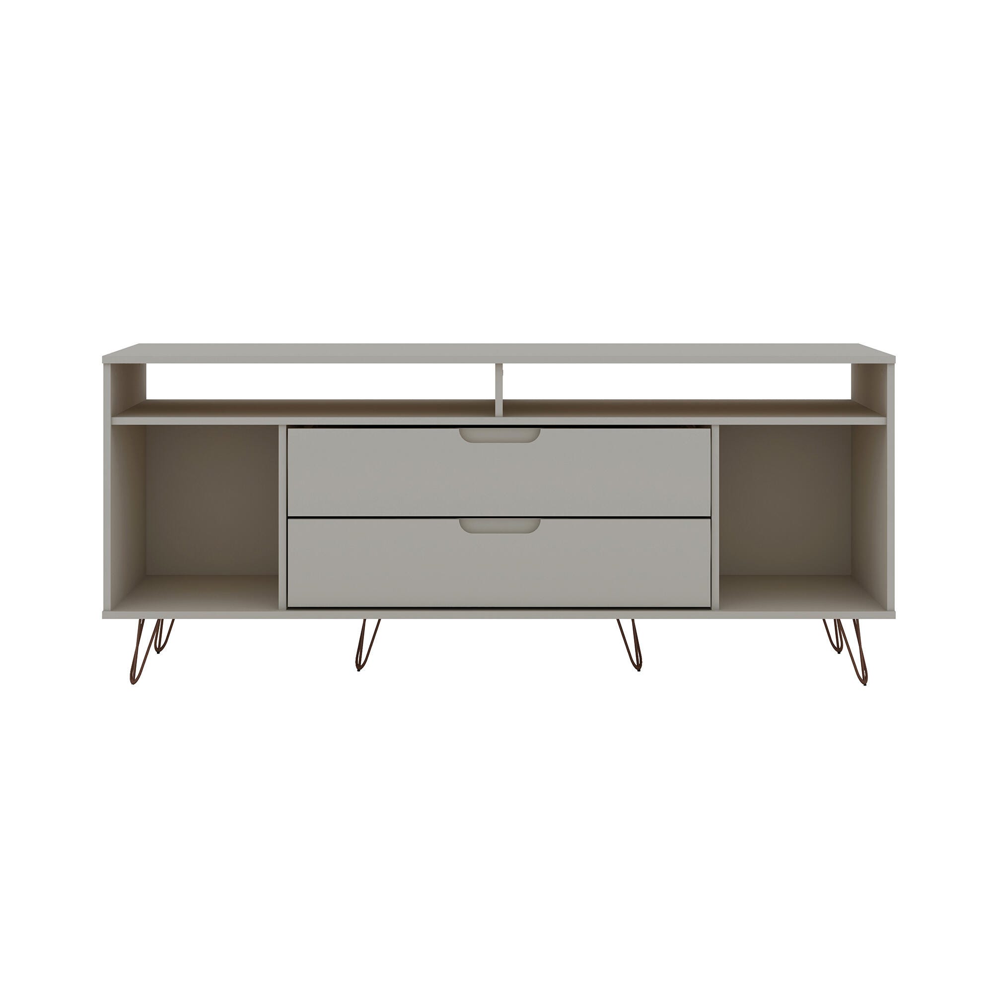 Manhattan Comfort Rockefeller 62.99" TV Stand with 2 Drawers, Off White, large