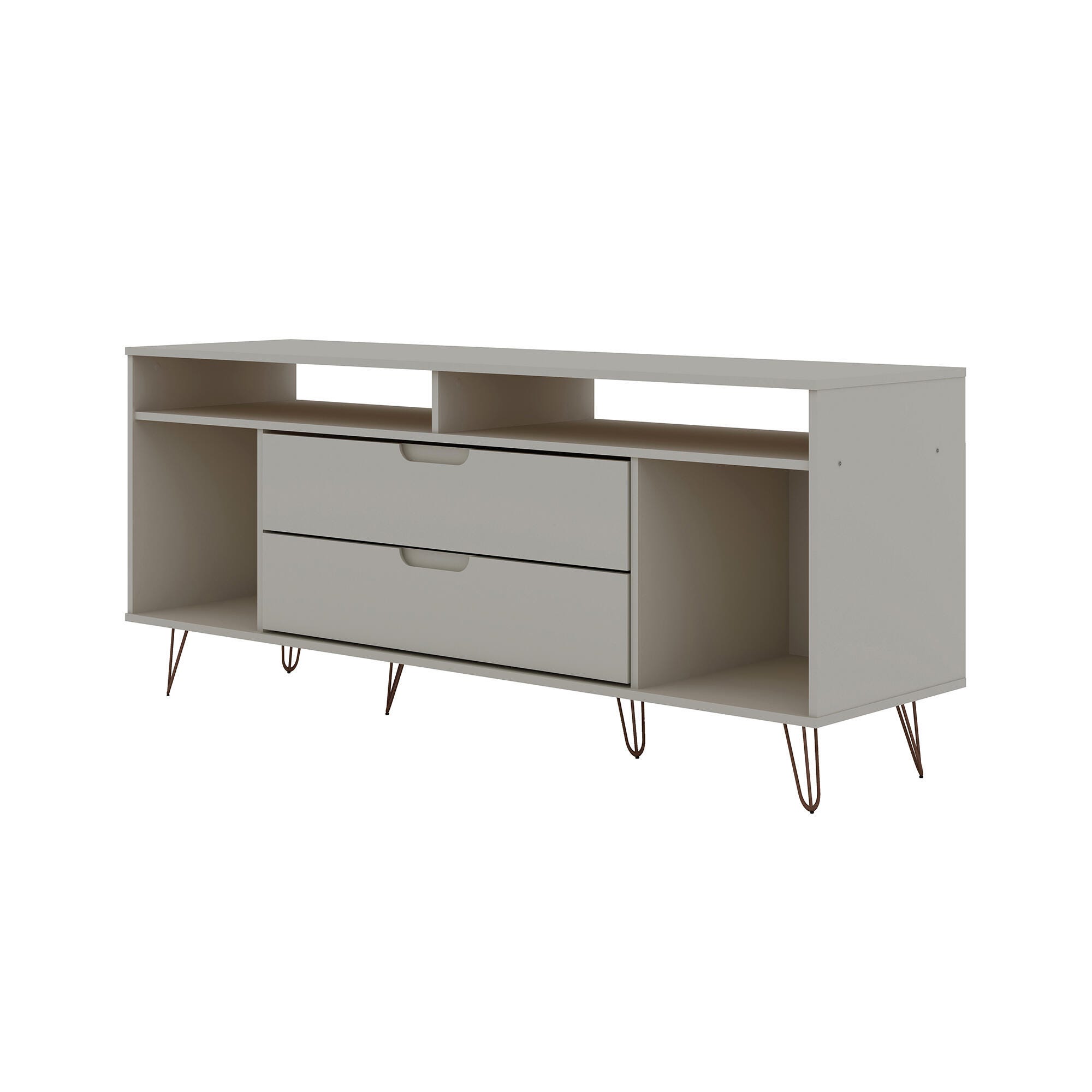 Manhattan Comfort Rockefeller 62.99" TV Stand with 2 Drawers, Off White, large