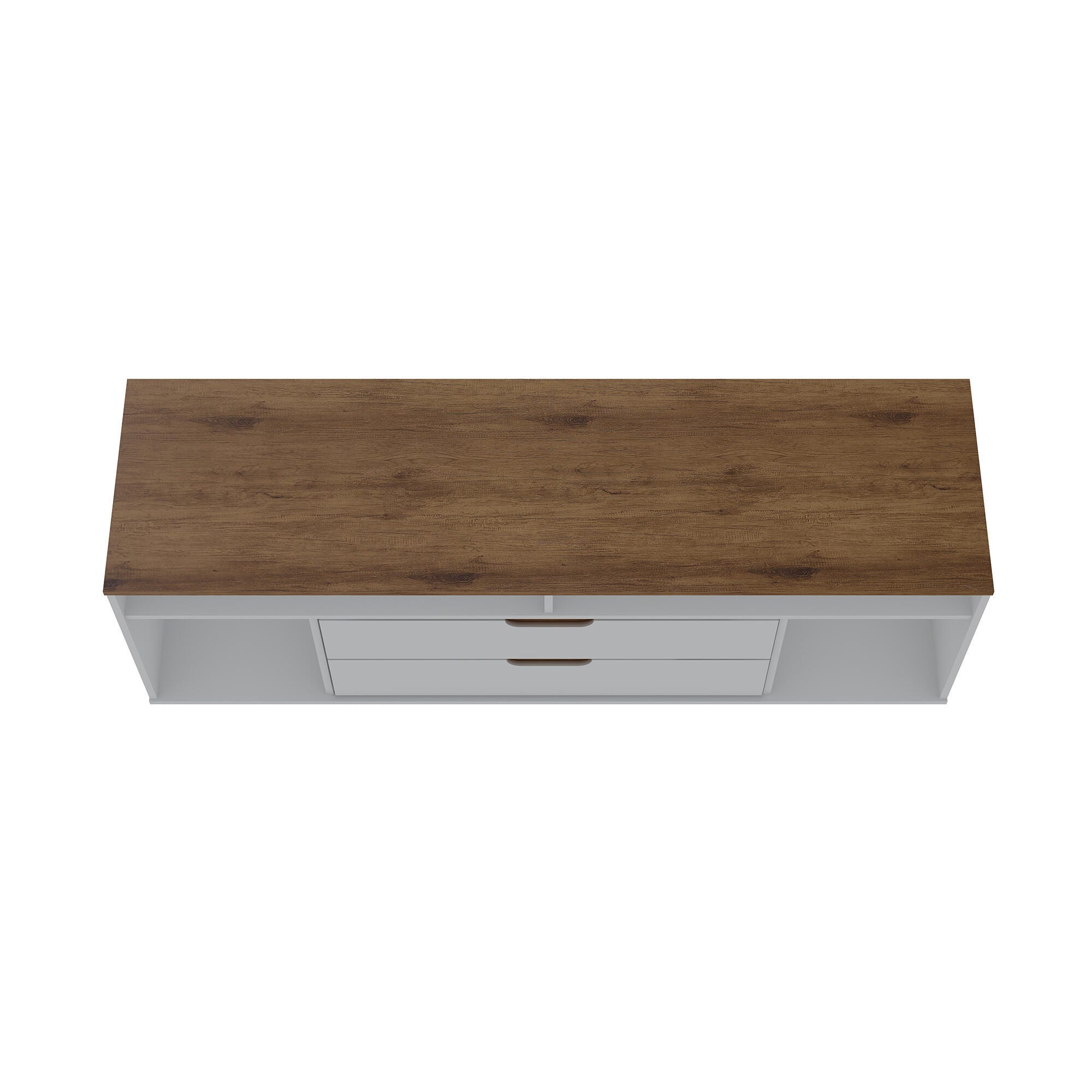 Manhattan Comfort Rockefeller 62.99" TV Stand with 2 Drawers, Off White/Natural, large
