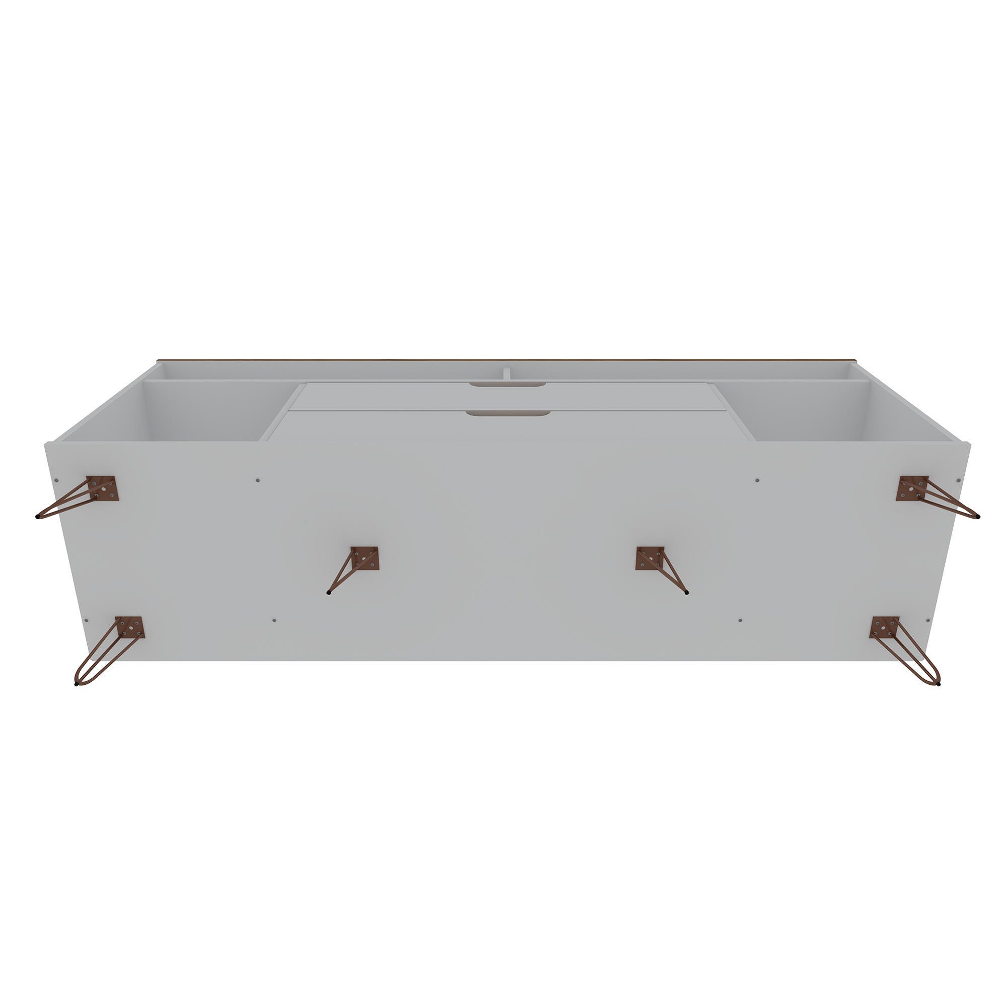 Manhattan Comfort Rockefeller 62.99" TV Stand with 2 Drawers, Off White/Natural, large