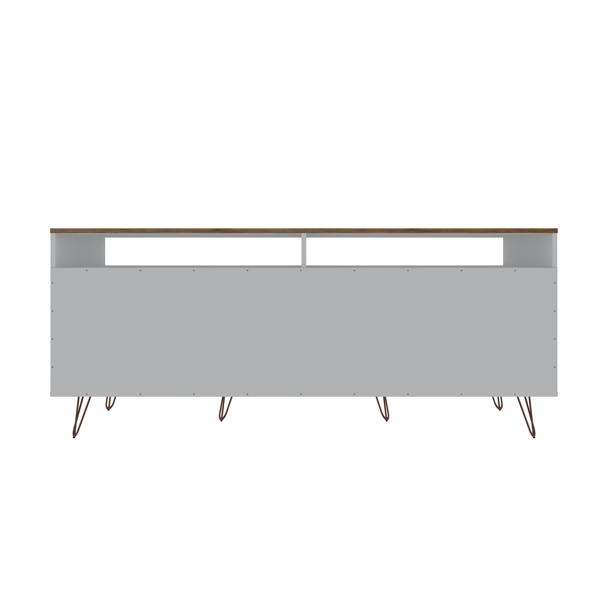Manhattan Comfort Rockefeller 62.99" TV Stand with 2 Drawers, Off White/Natural, large