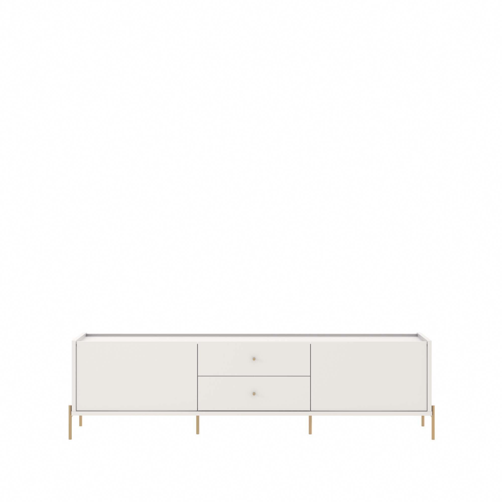 Manhattan Comfort Jasper 86.69" TV Stand, Off White, large