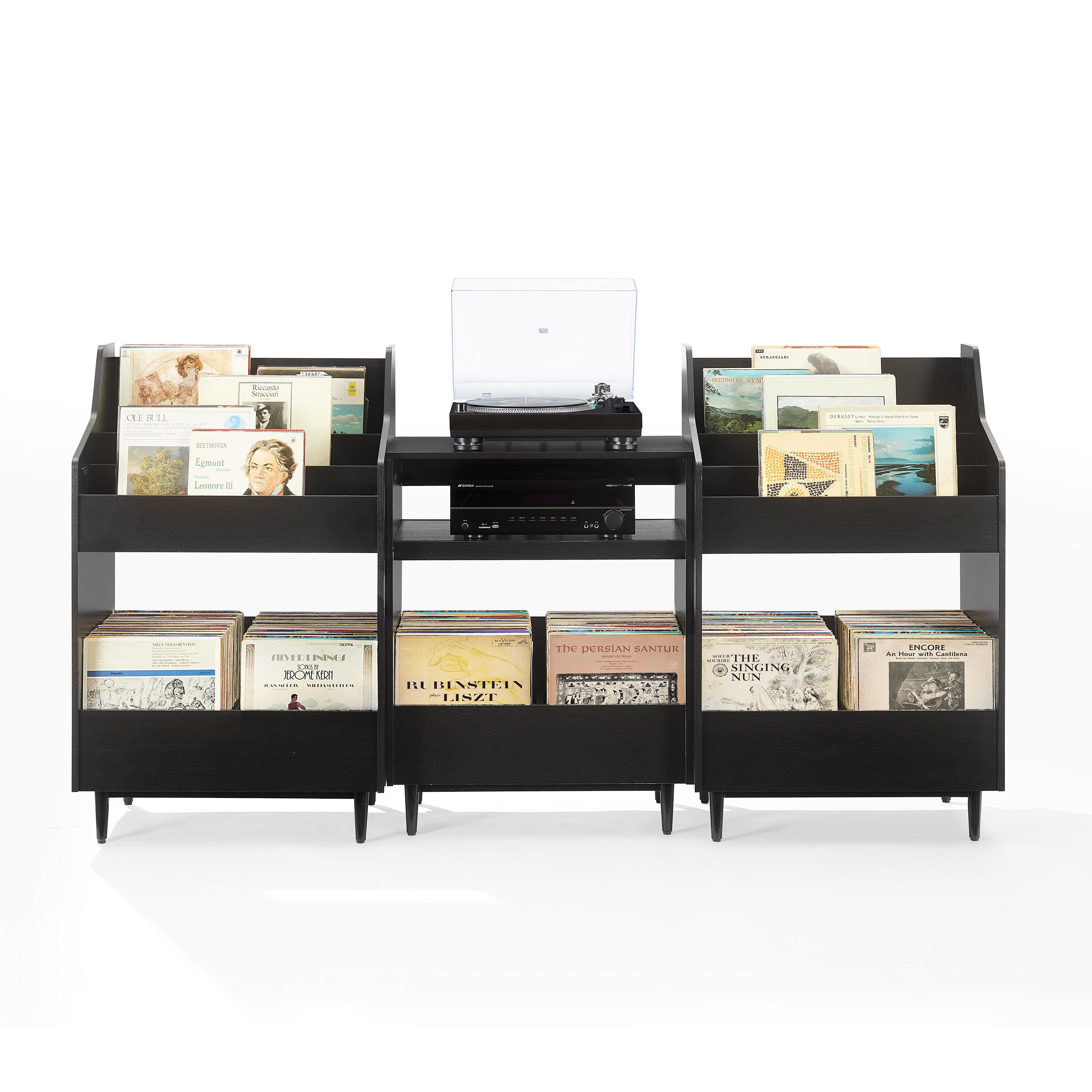 Crosley Furniture Liam 84" Player Stand And Vinyl Storage Set, , large