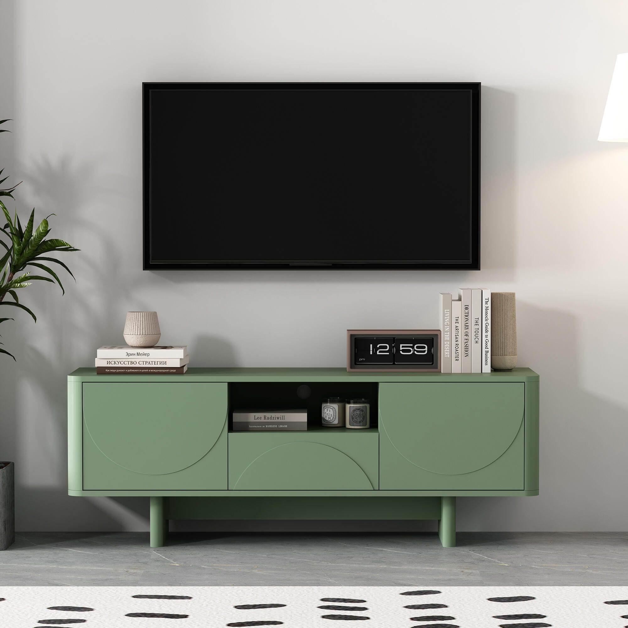 Manhattan Comfort Ella 59" TV Stand, Sage Green, rollover