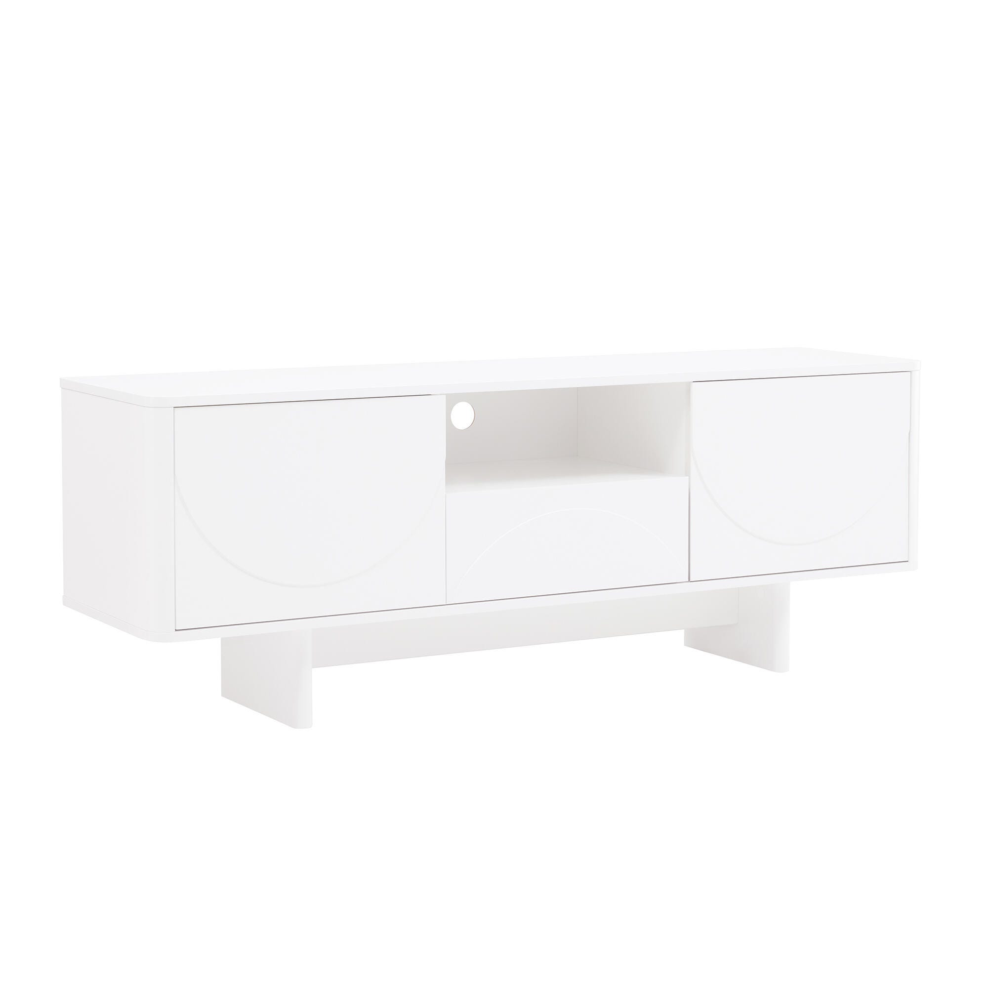 Manhattan Comfort Ella 59" TV Stand, White, large