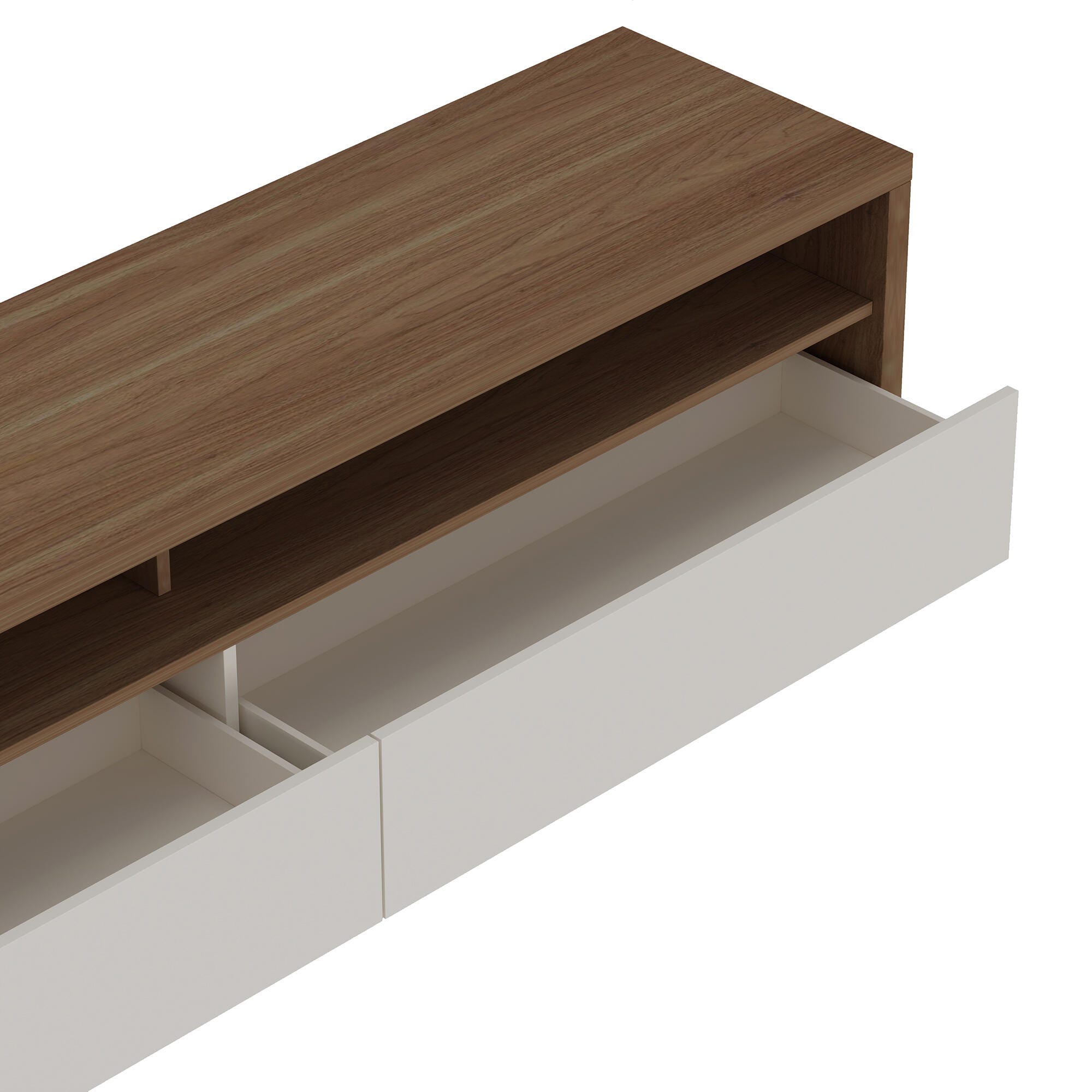 Manhattan Comfort Duncan 70" TV Stand, Maple/Off White, large