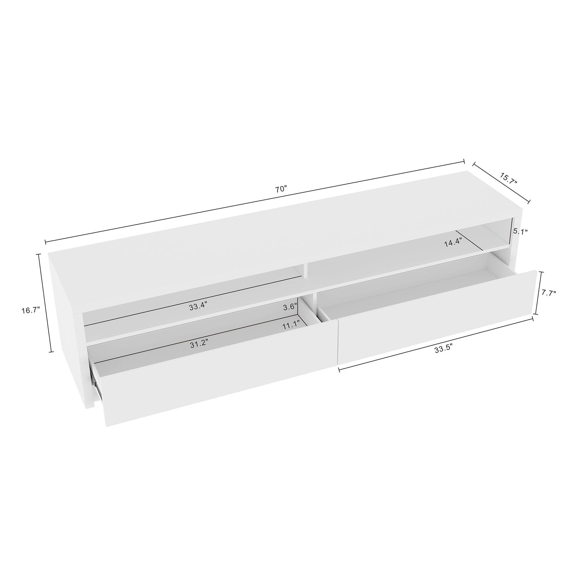Manhattan Comfort Duncan 70" TV Stand, White, large