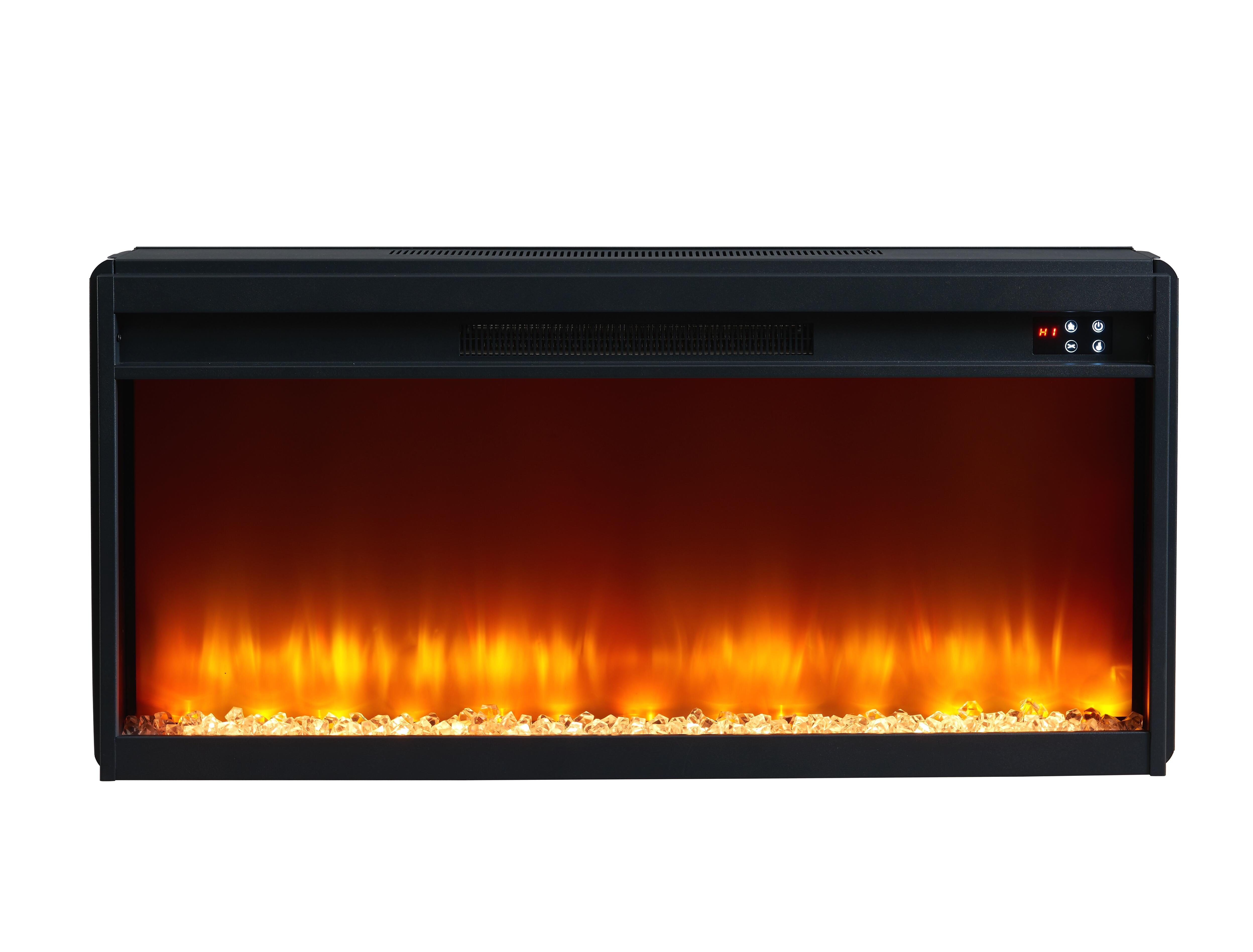 Joy River 68" TV Stand with Electric Fireplace, Navy/Tan, large