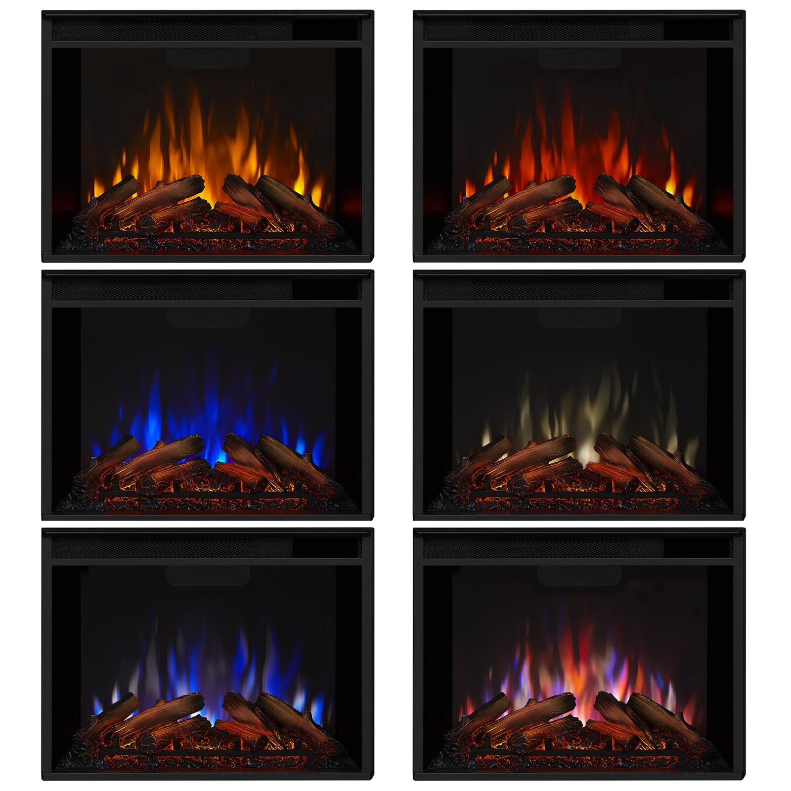 Real Frame Odette 17" Mantel with Electric Fireplace, Glacier Stone, large