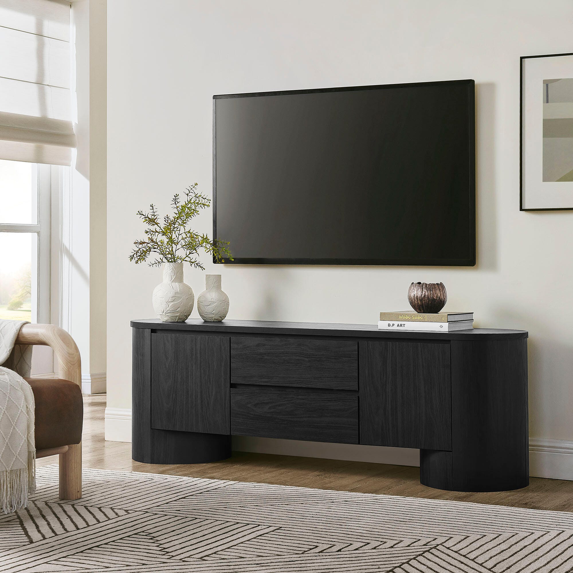 Modway Duval 71" TV stand with Cabinet