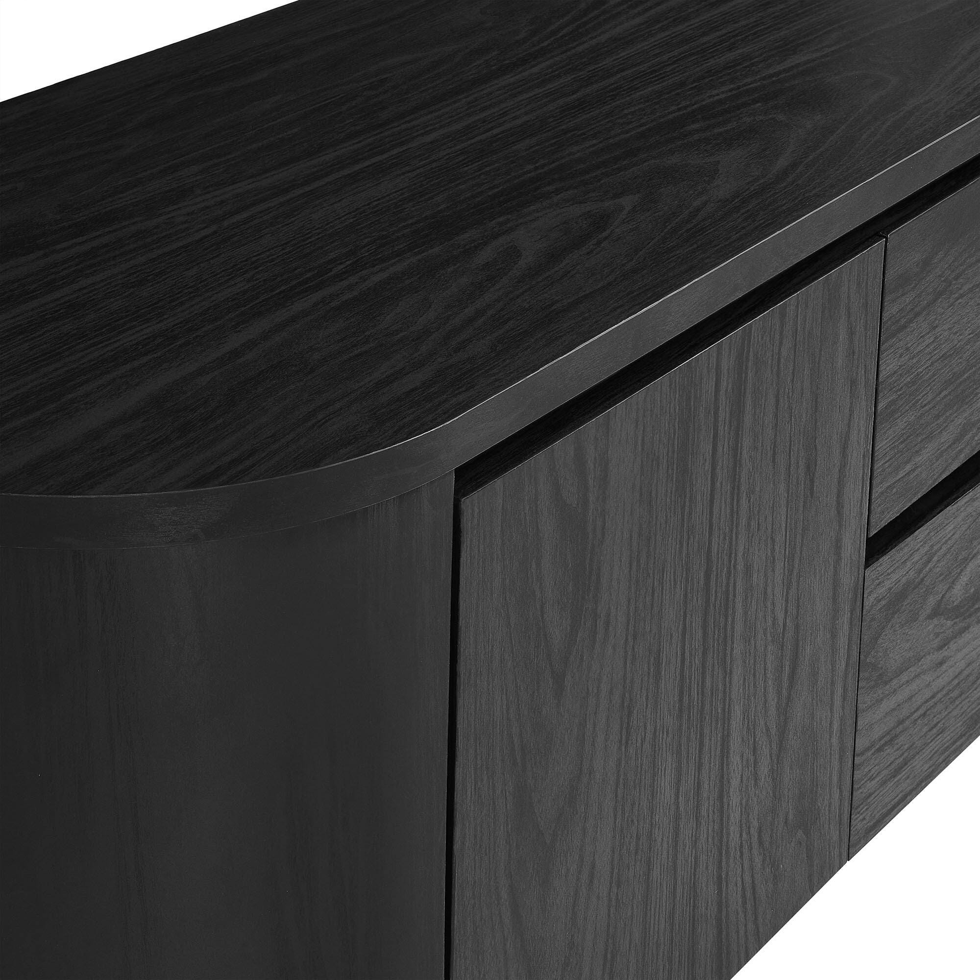 Modway Duval 71" TV stand with Cabinet, Black, large
