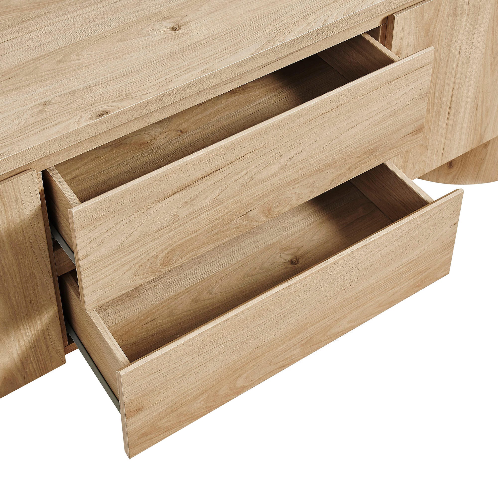 Modway Duval 71" TV stand with Cabinet, Light Oak, large