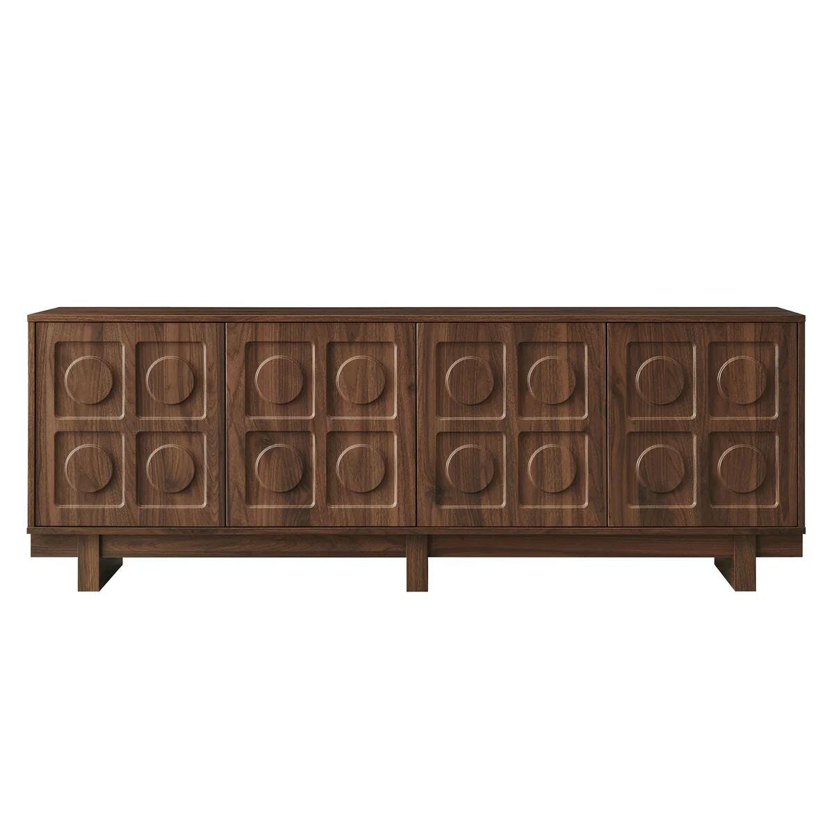 Modway Knox 71" TV Stand, Walnut, large