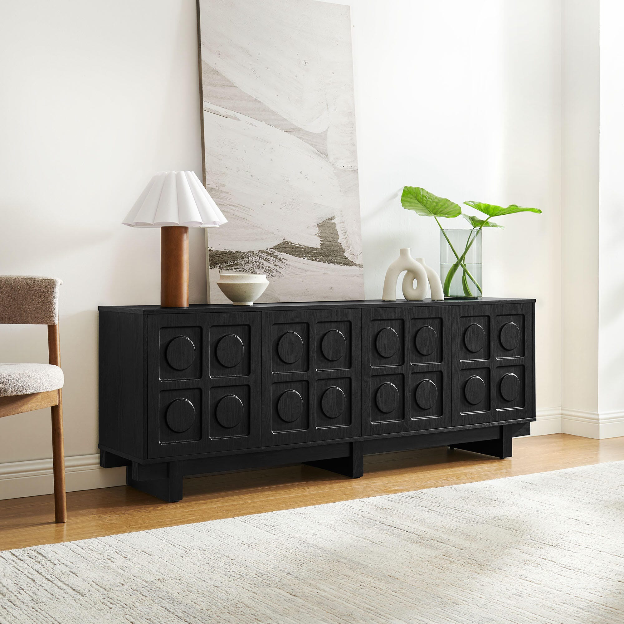 Modway Knox 71" TV Stand, Black, large