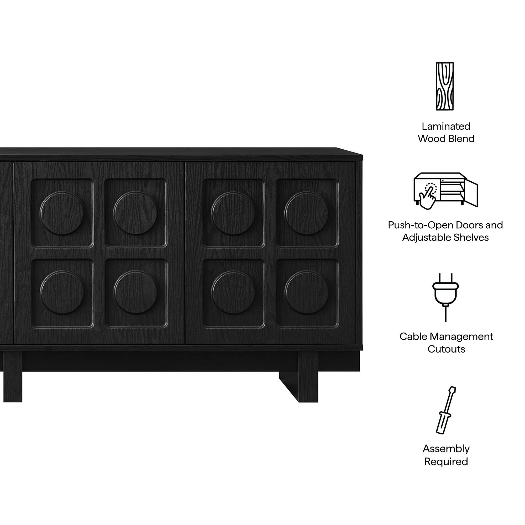 Modway Knox 71" TV Stand, Black, large