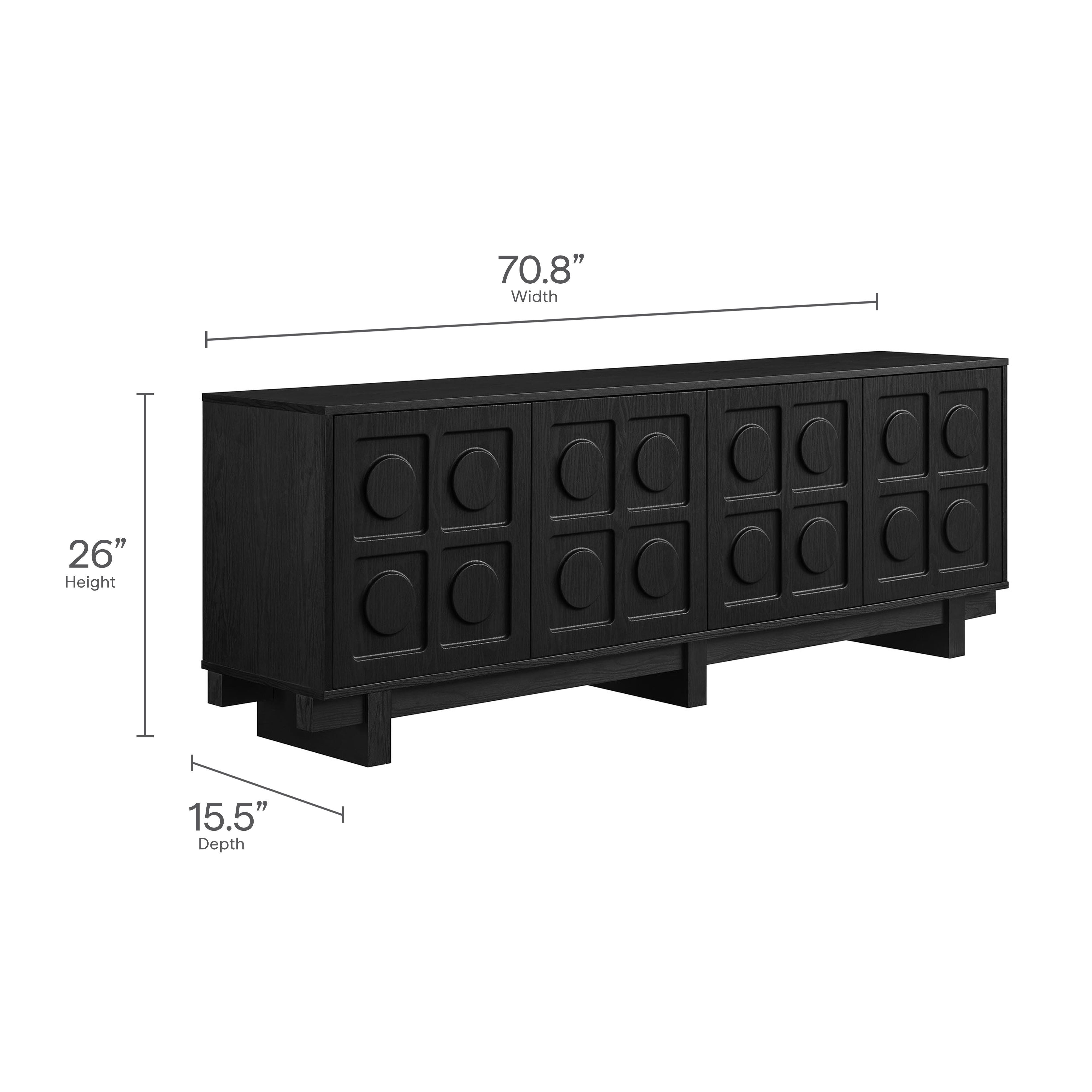 Modway Knox 71" TV Stand, Black, large