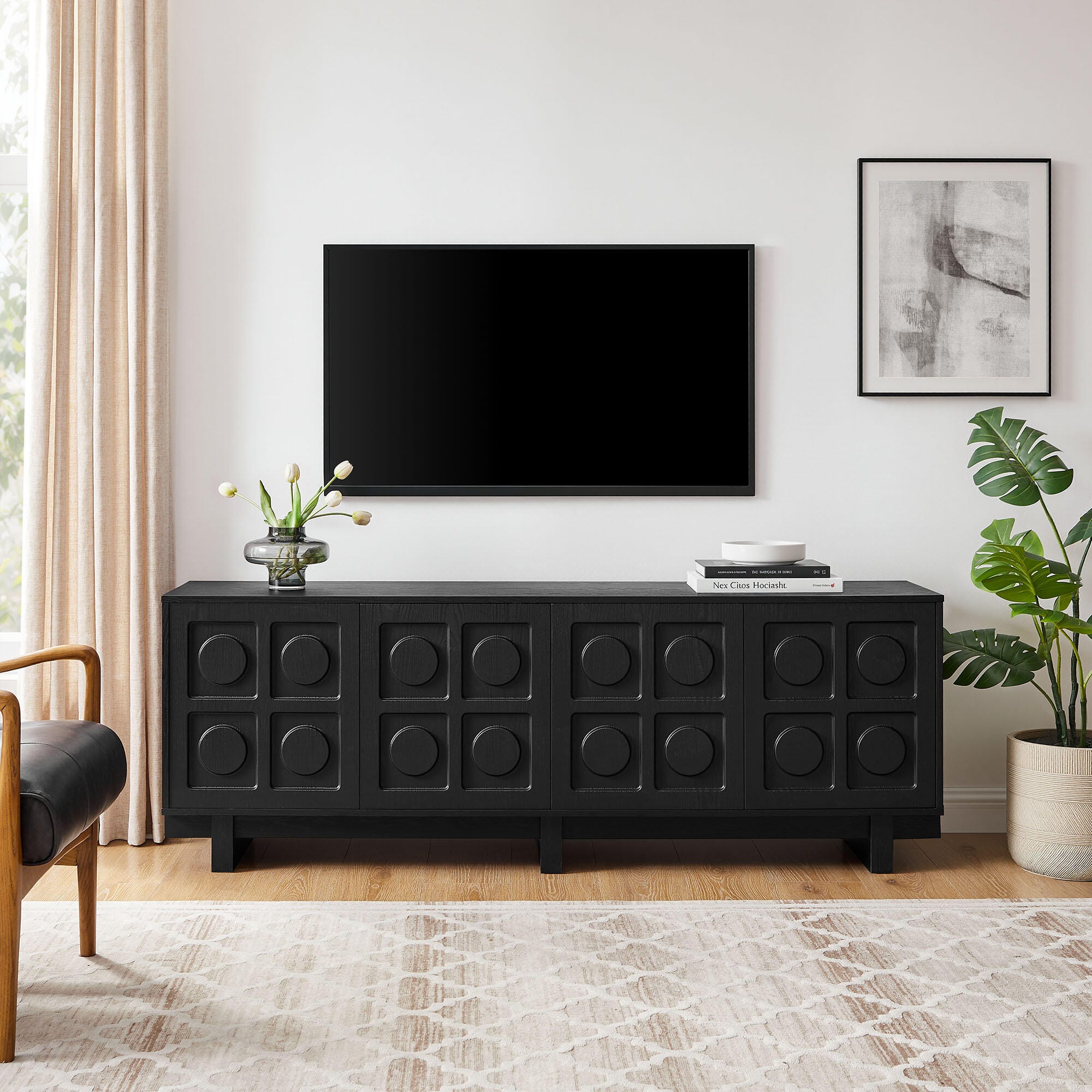 Modway Knox 71" TV Stand, Black, large