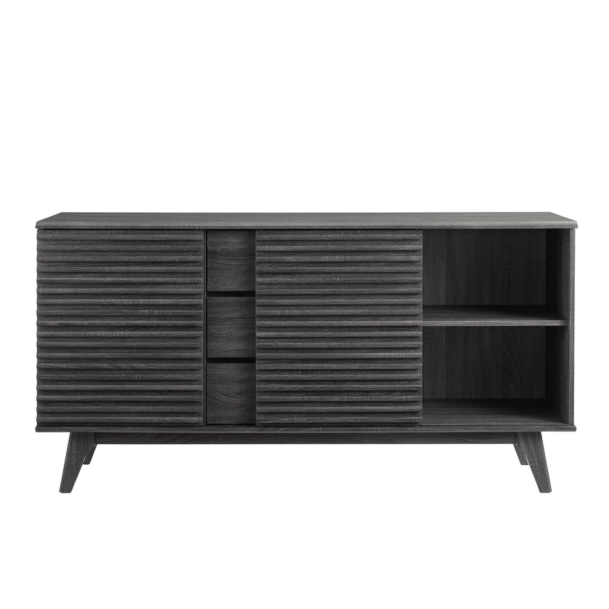 Modway Render 63" TV Stand, Charcoal, large