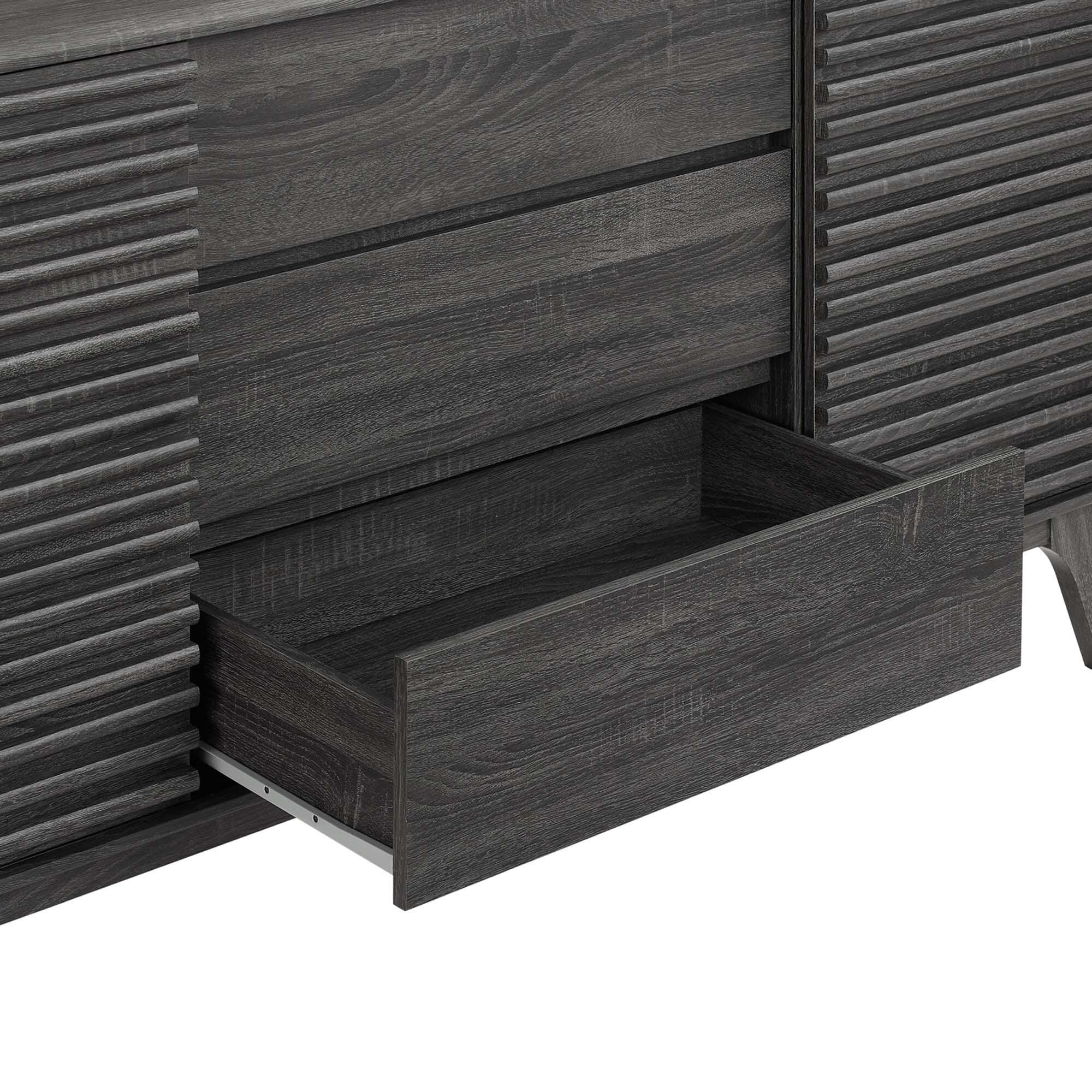 Modway Render 63" TV Stand, Charcoal, large
