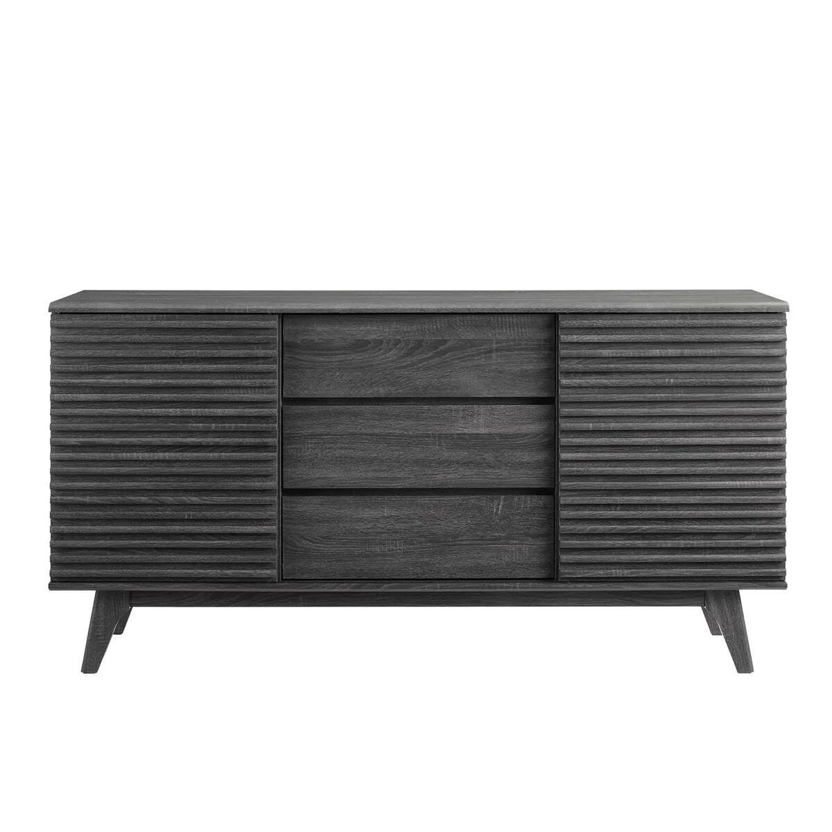 Modway Render 63" TV Stand, Charcoal, large