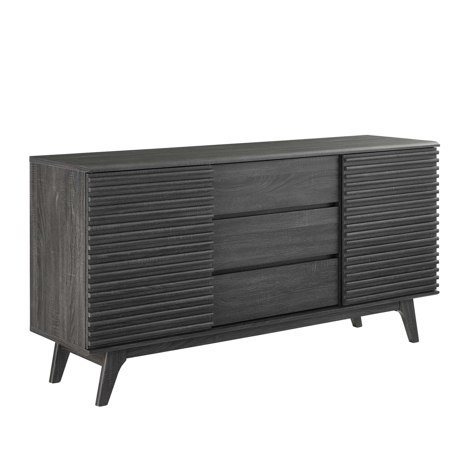 Modway Render 63" TV Stand, Charcoal, large
