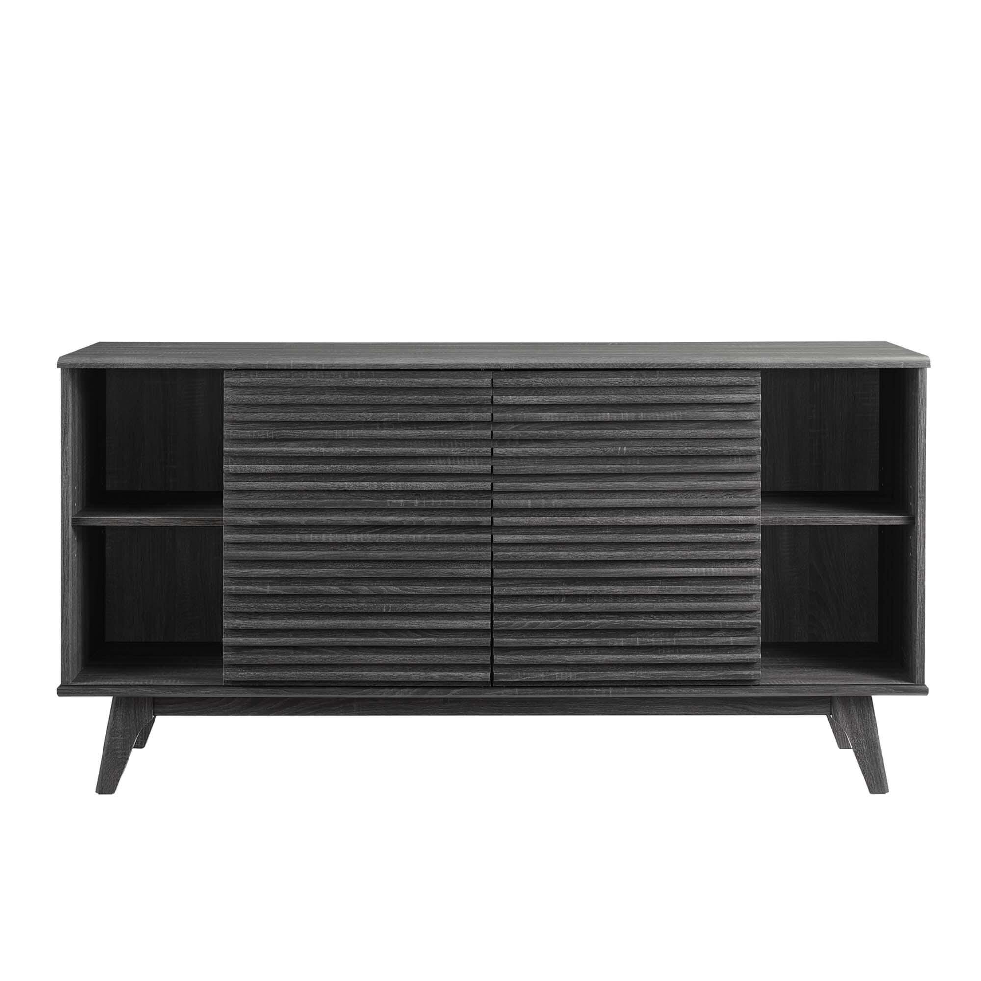 Modway Render 63" TV Stand, Charcoal, large