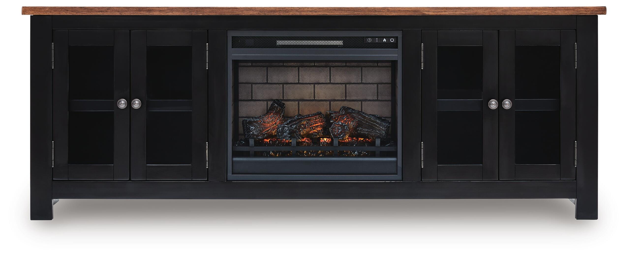 Wildenauer 76" TV Stand with Electric Fireplace, , large