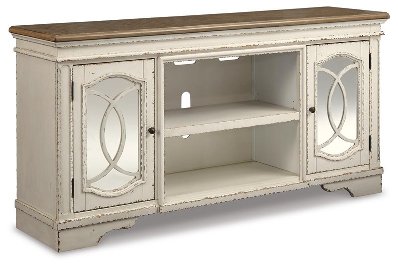 Realyn 74" TV Stand, Chipped White