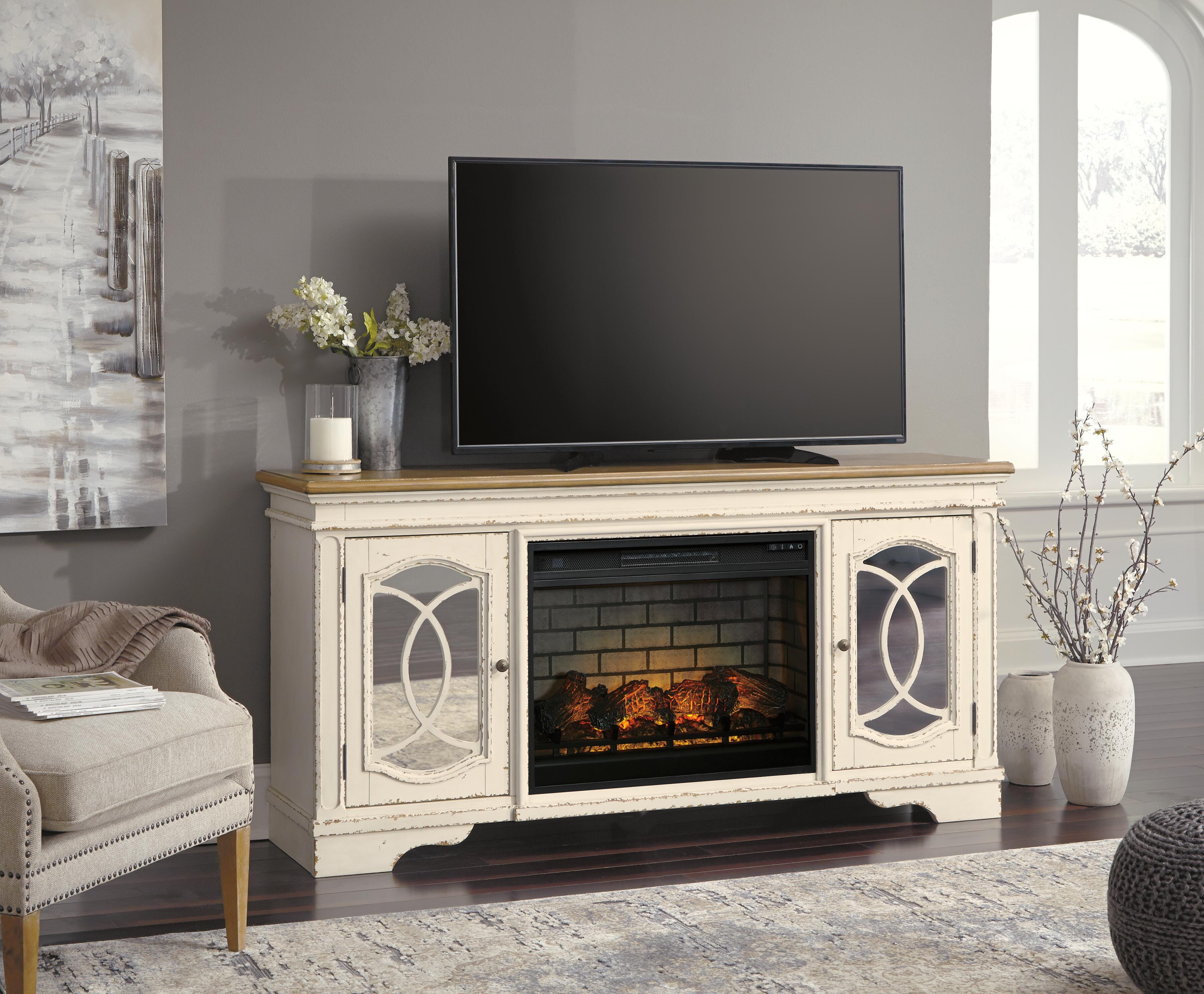 Realyn 74" TV Stand with Electric Fireplace - image 1