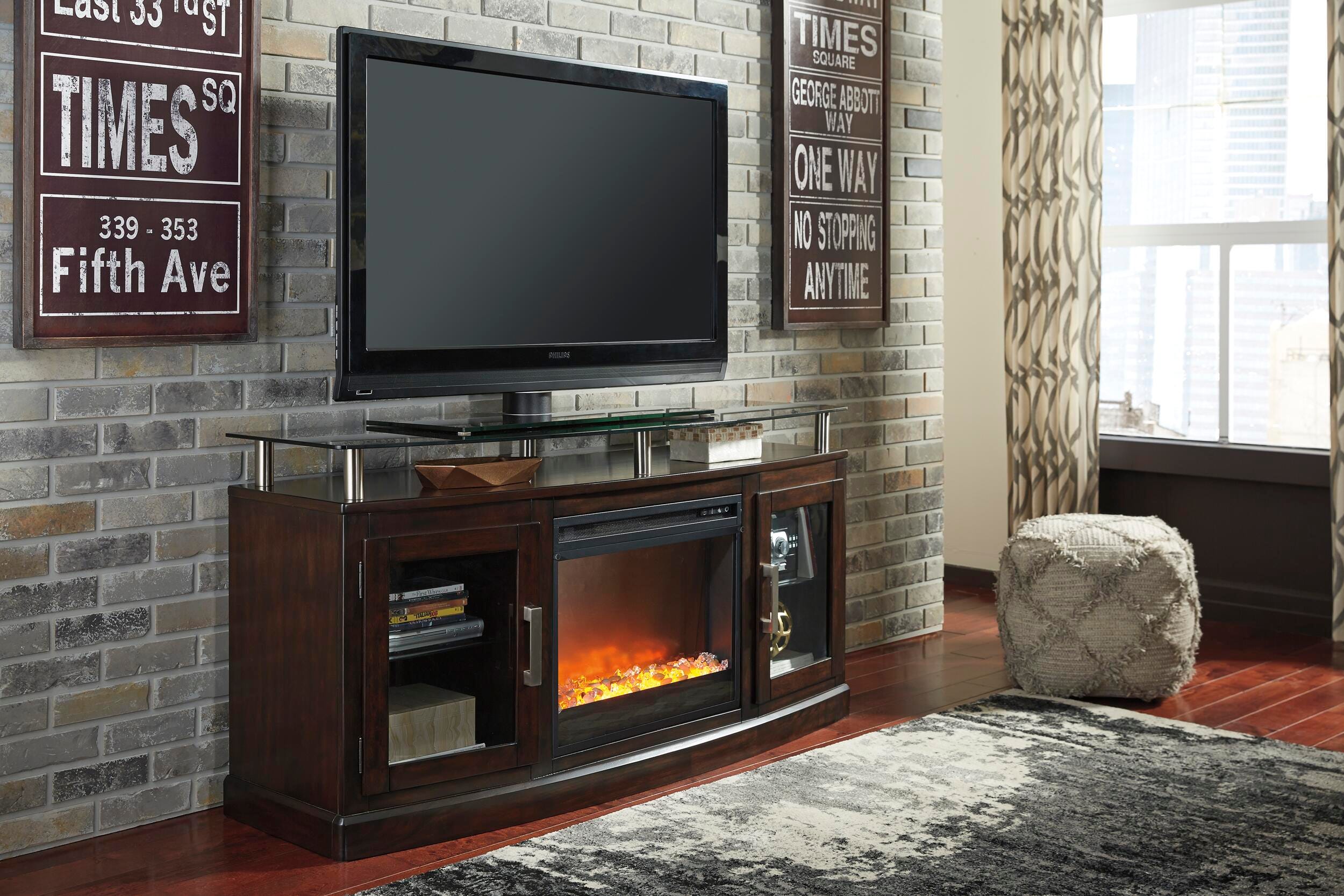 Chanceen 60" TV Stand with Electric Fireplace, , large