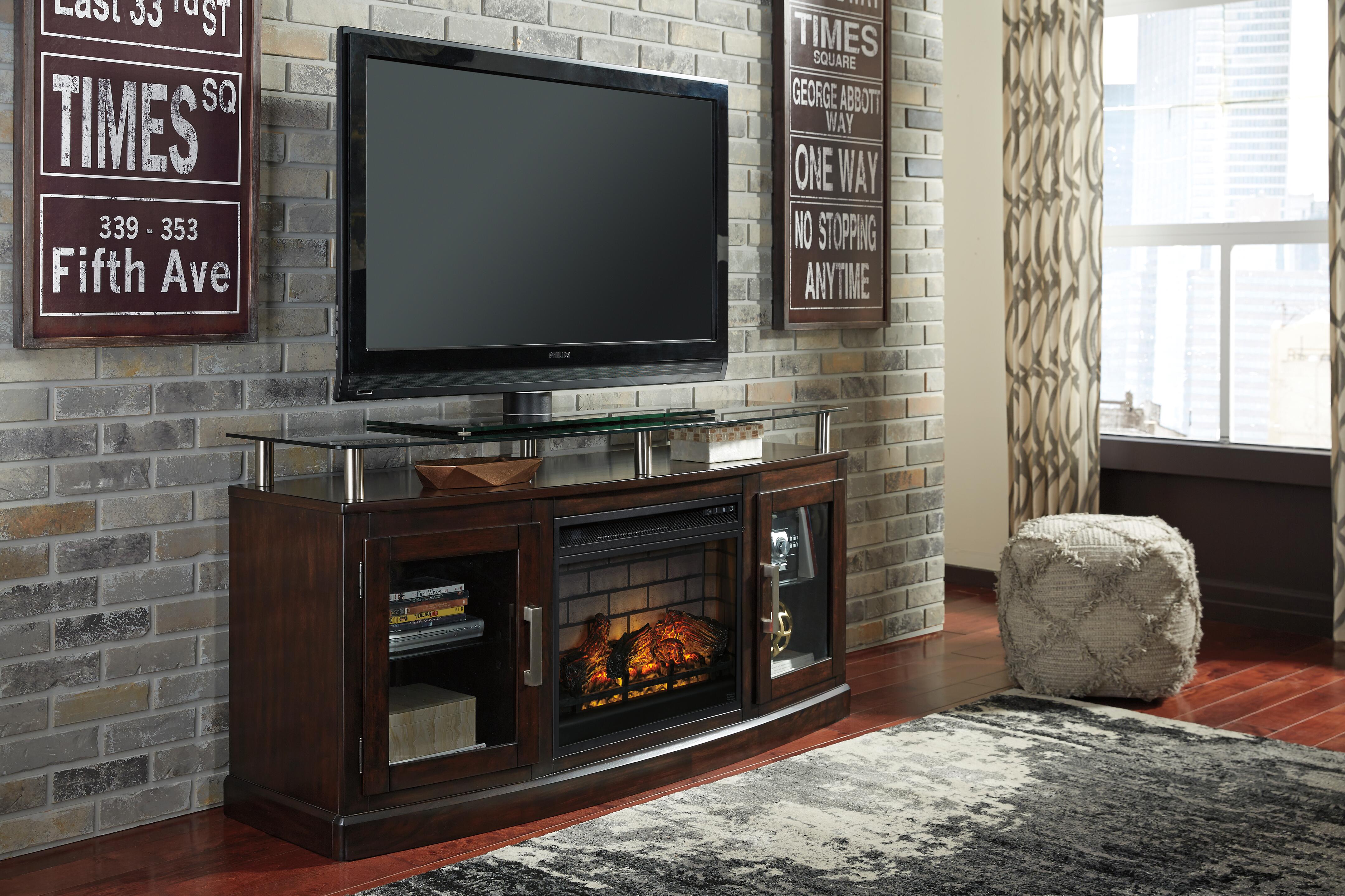 Chanceen 60" TV Stand with Electric Fireplace, , large