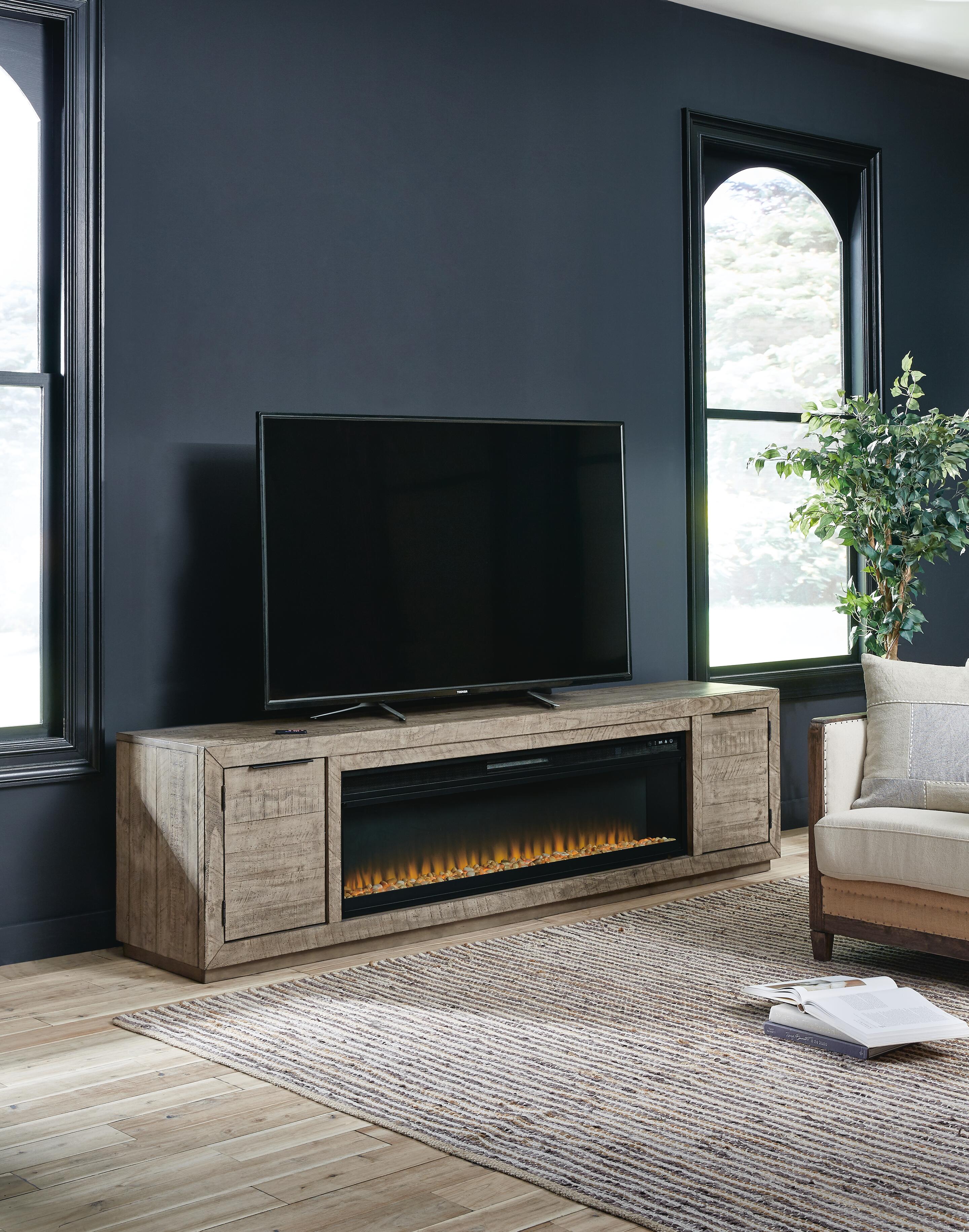 Mueble de TV Krystanza con chimenea eléctrica - image 2