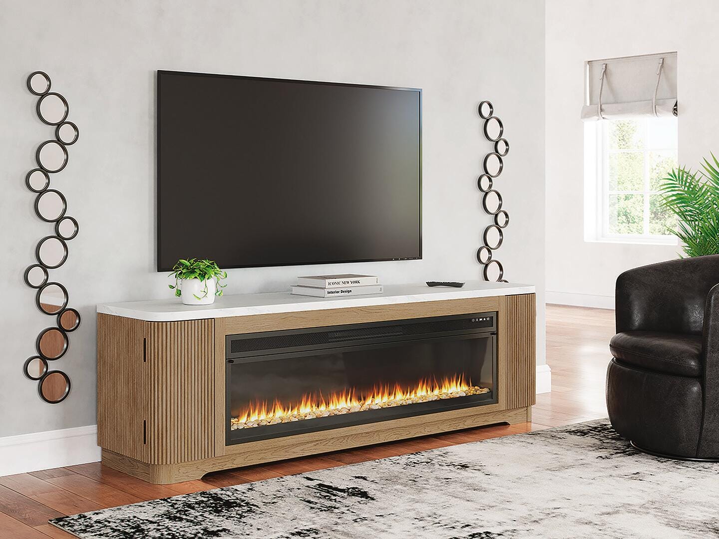 Camdill 80" TV Stand with Electric Fireplace - image 1