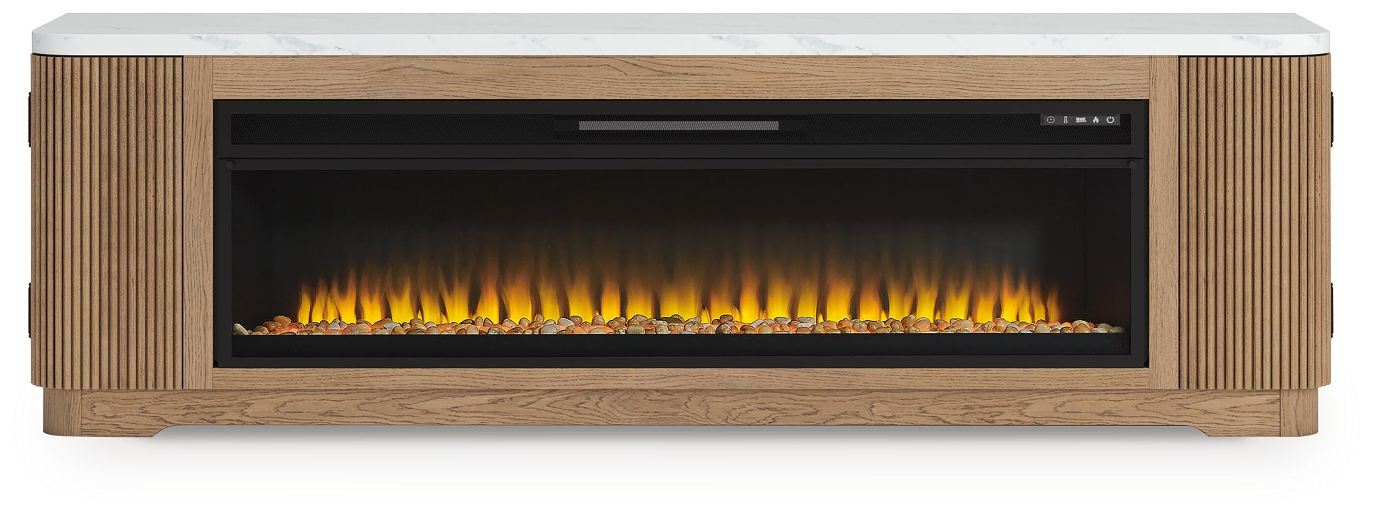 Camdill 80" TV Stand with Electric Fireplace, , large