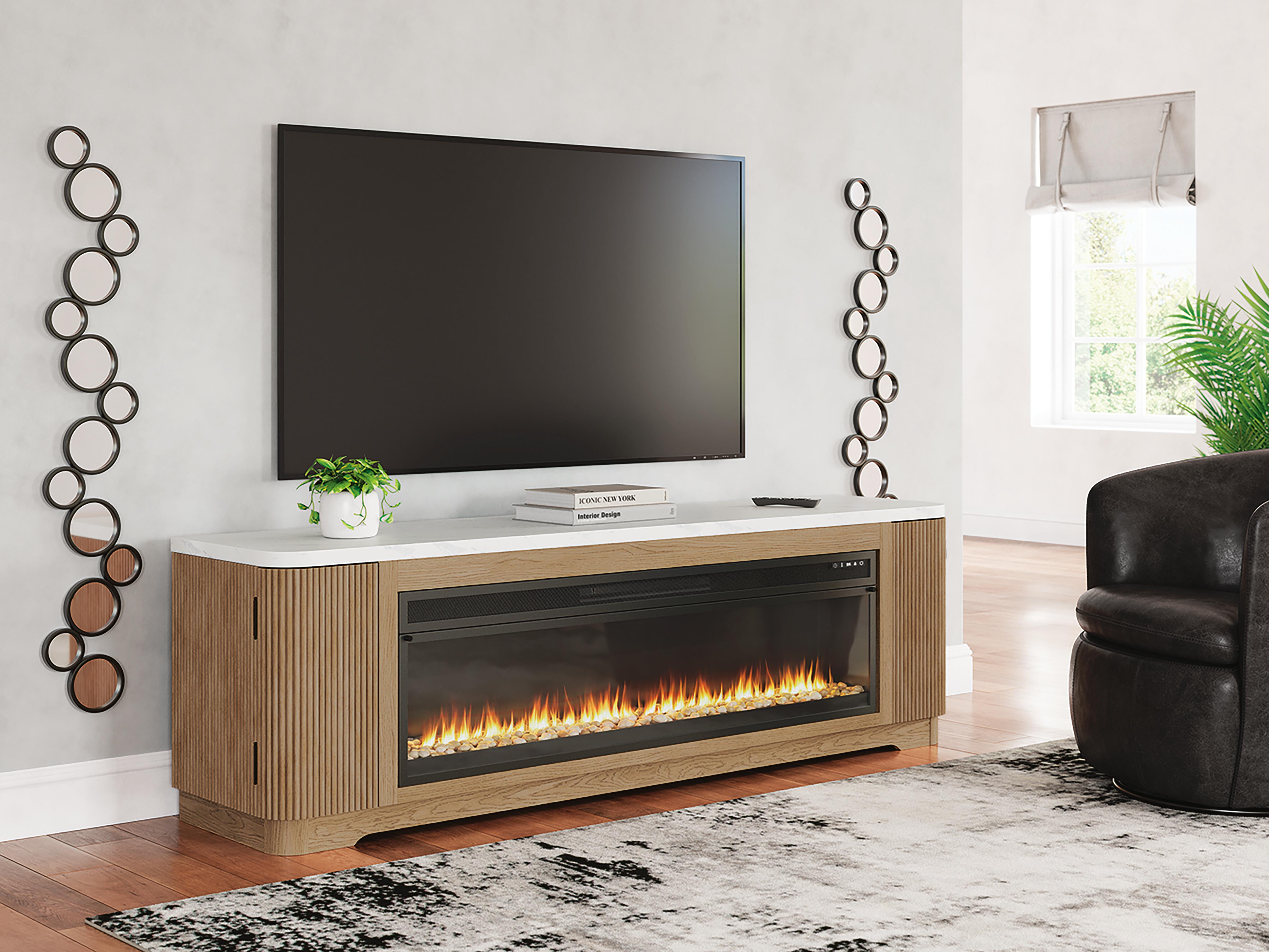 Camdill 80" TV Stand with Electric Fireplace, , rollover