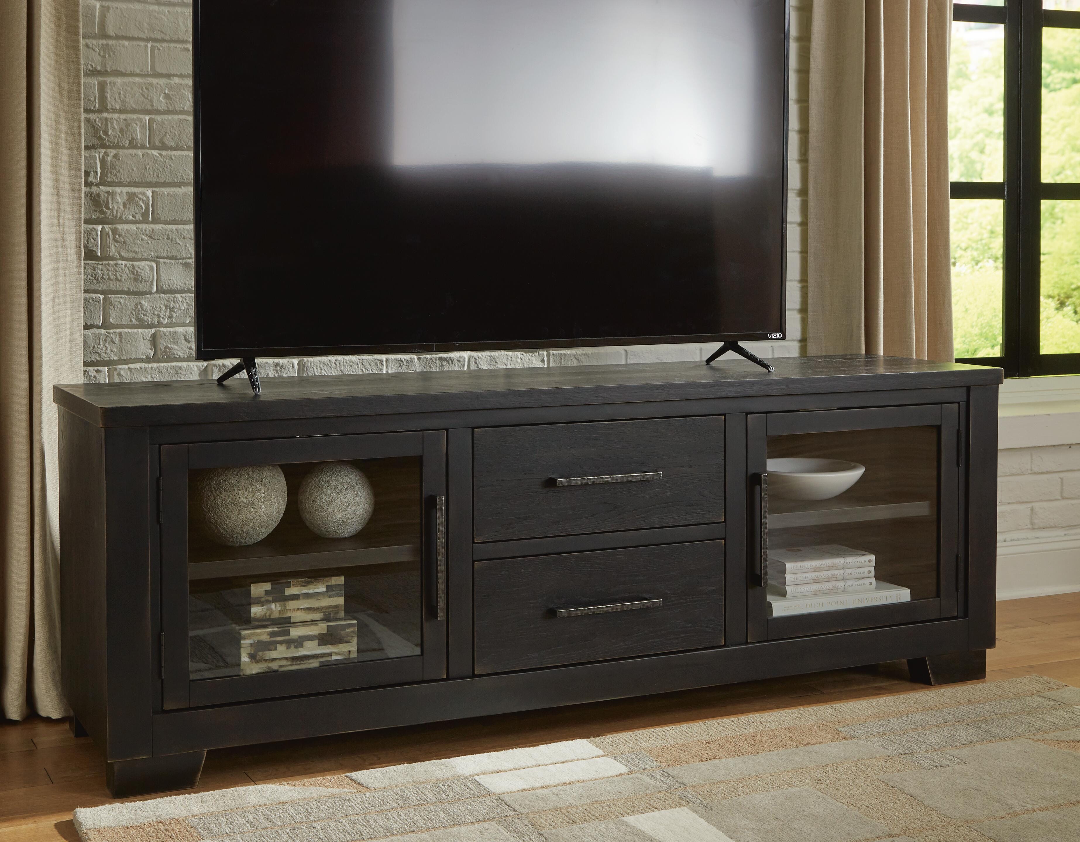 black tv dresser WLIVE Minimalist 6-Drawer LED Large Storage Fabric Dresser TV Stand Black main image 0